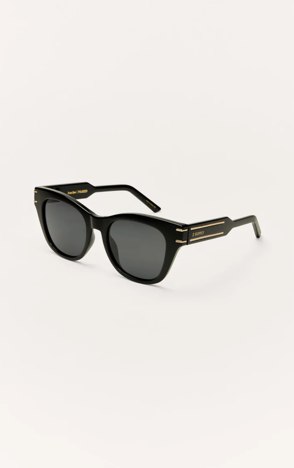Front Row Sunglasses, Polished Black Polarized