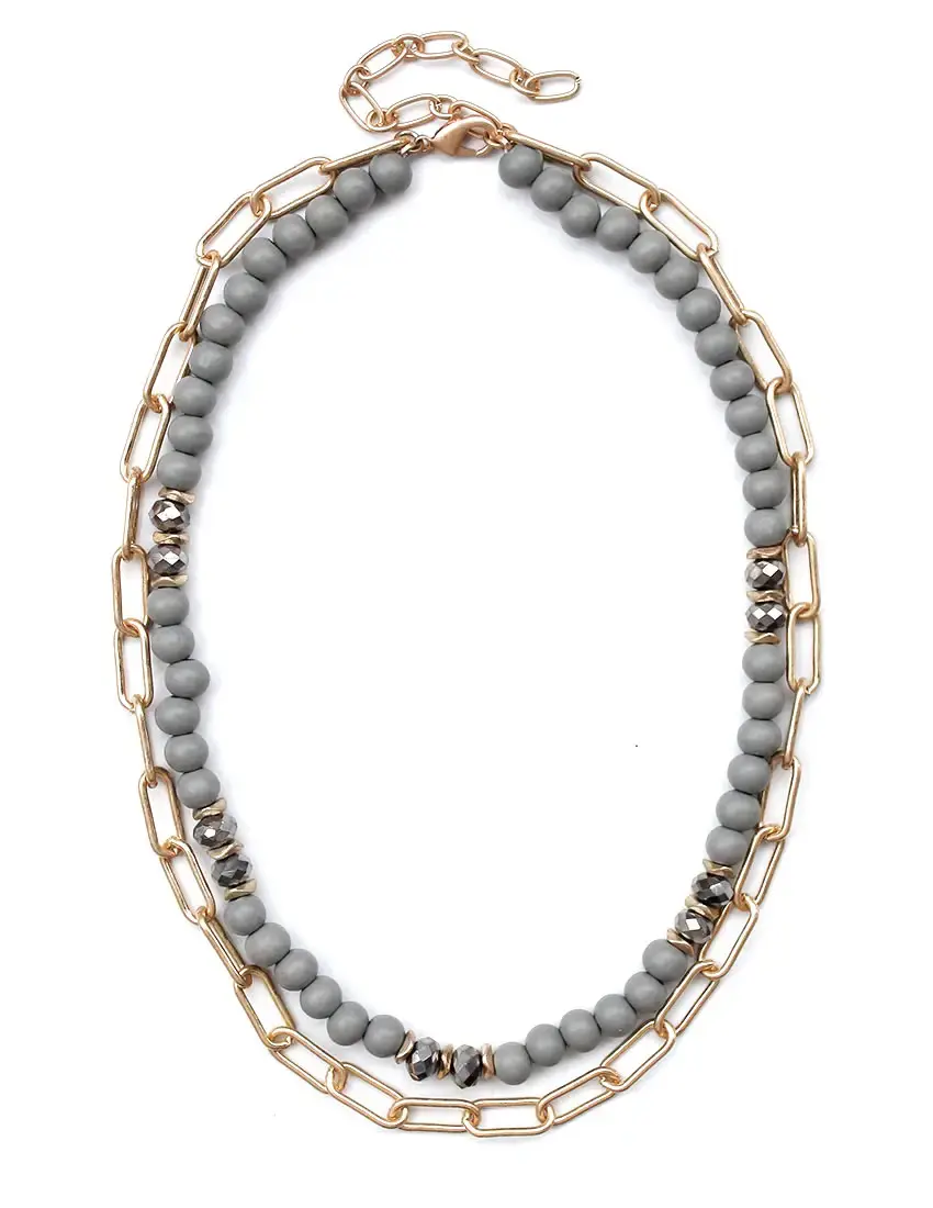 Simple Life Gray & Gold Necklace