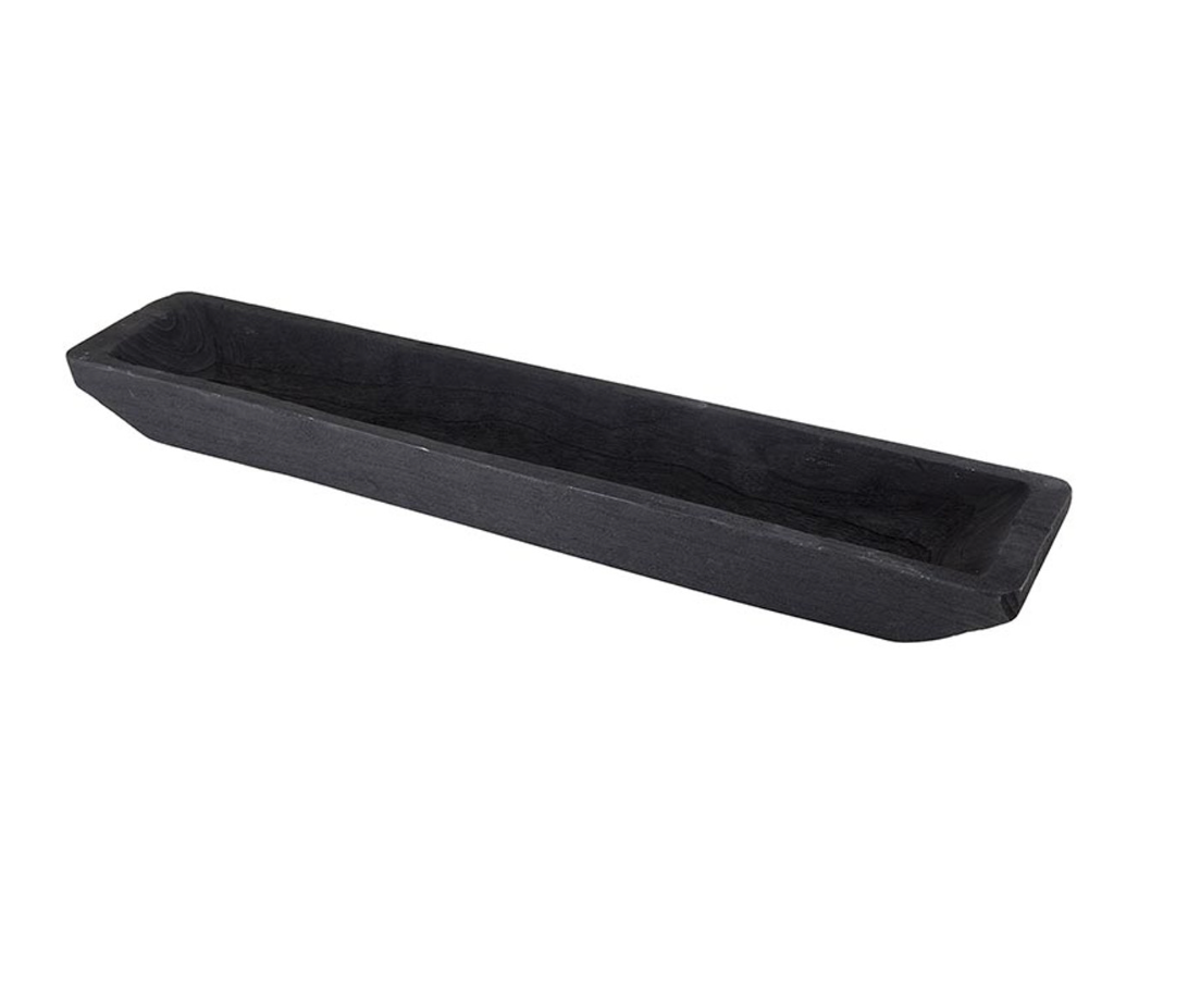 Black Paulownia Long Rectangle Tray