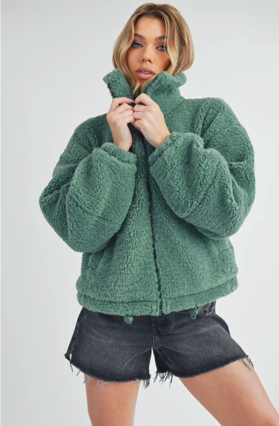 Sherpa Jacket, Jade Silver