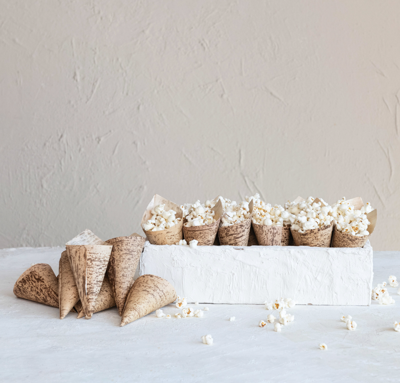 Bamboo Single Use Snack Cones, Set of 25