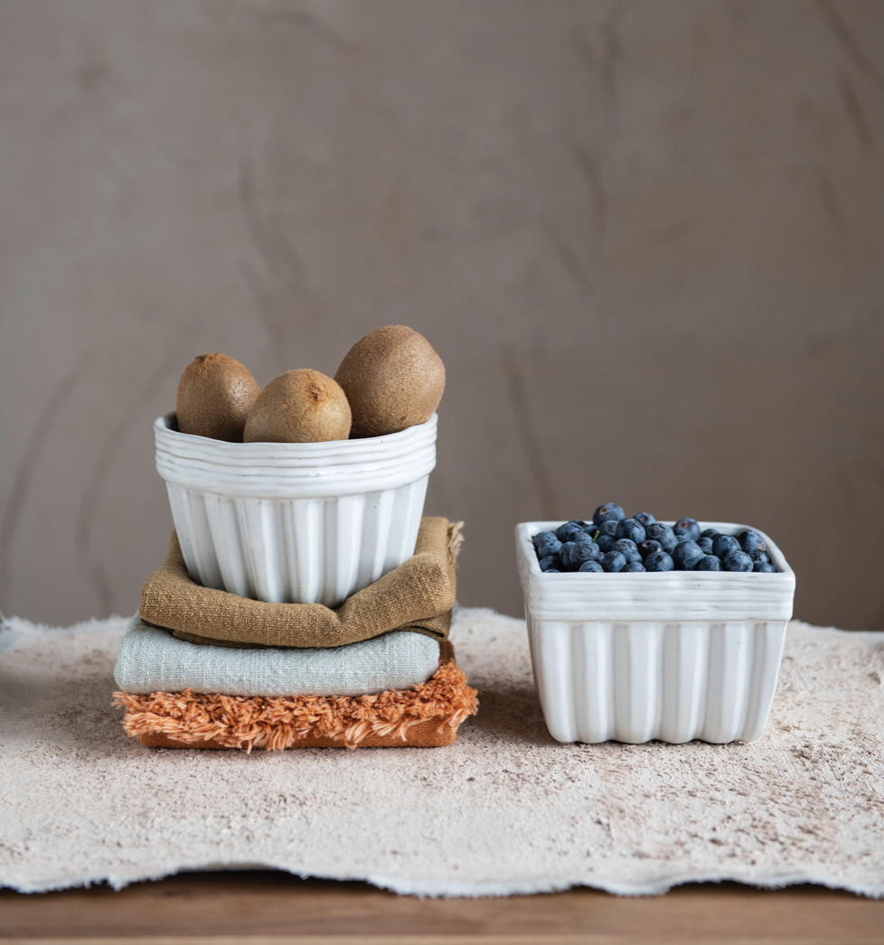 Stoneware Bowl with Reactive Glaze