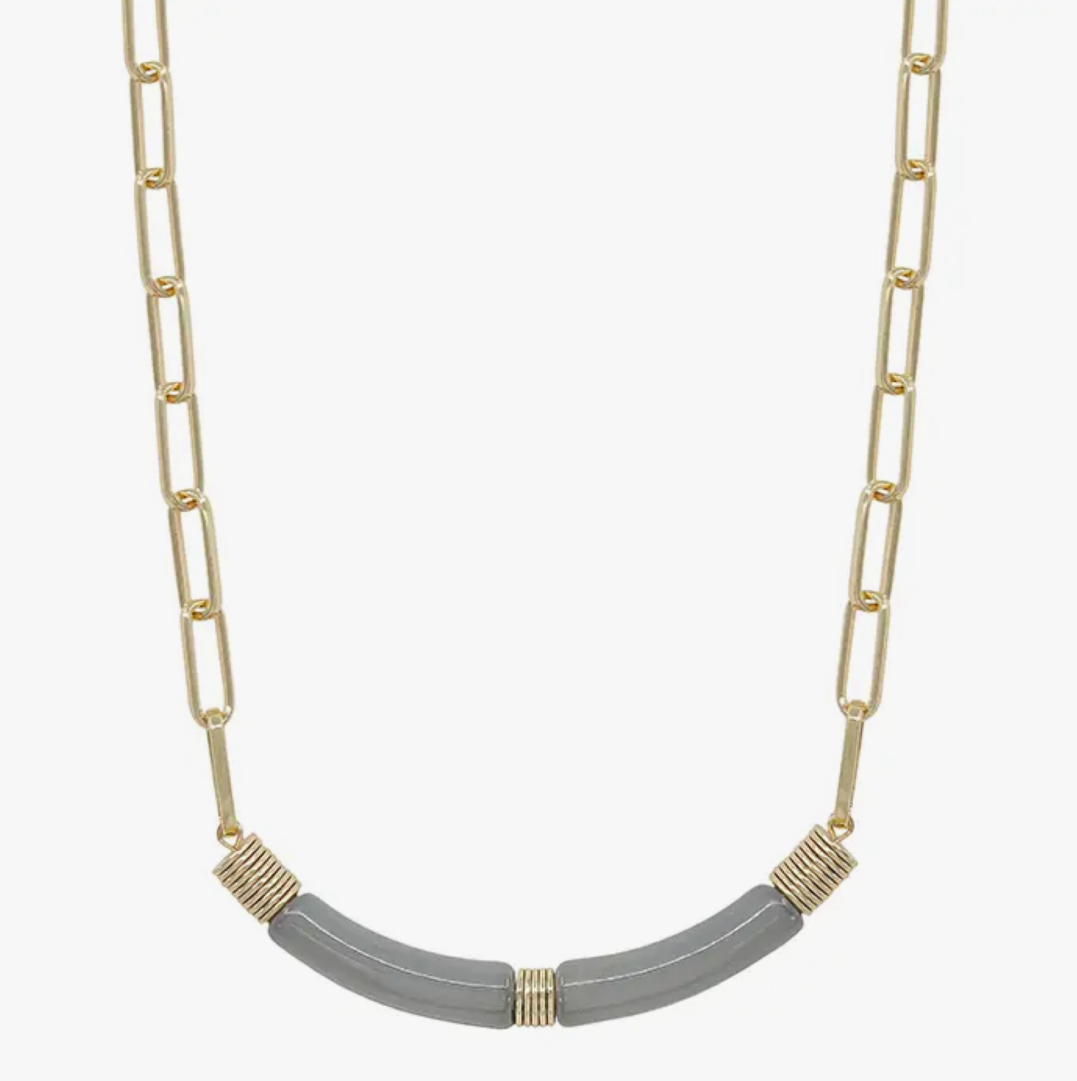 Sometimes Serious Gray & Gold Necklace