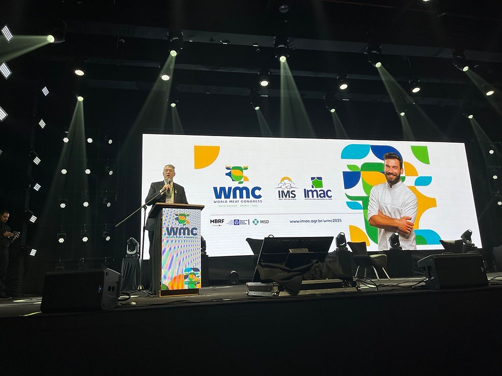 John Masswohl moderated the first session on food geopolitics with panelists from European Union, US and Brazil.