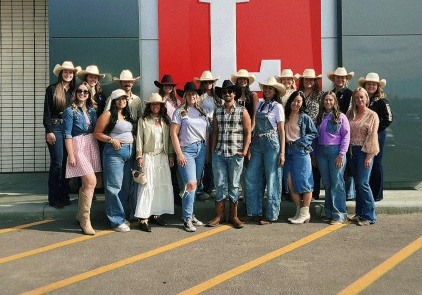 The tour group after getting “suited and booted” at Lammle’s