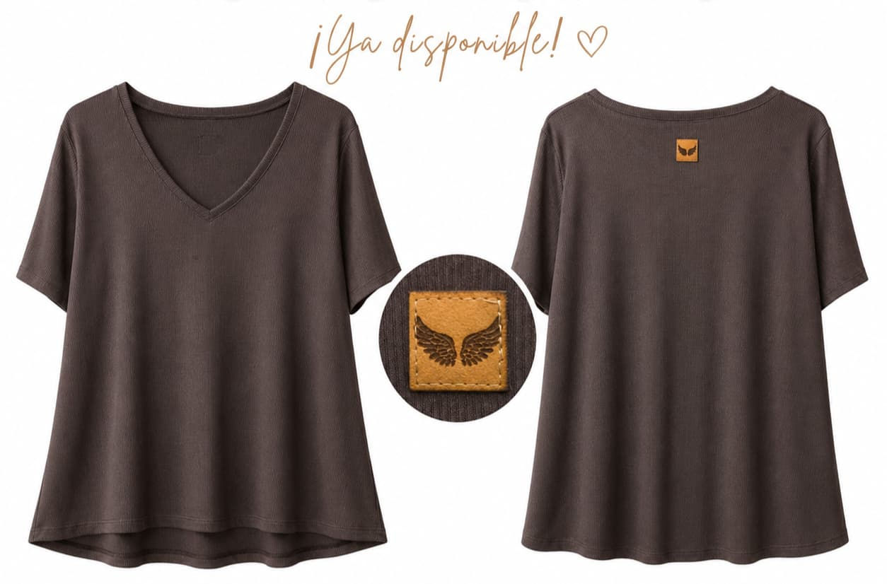 🤍✨ Remera evase morley viscosa espalda con cuero