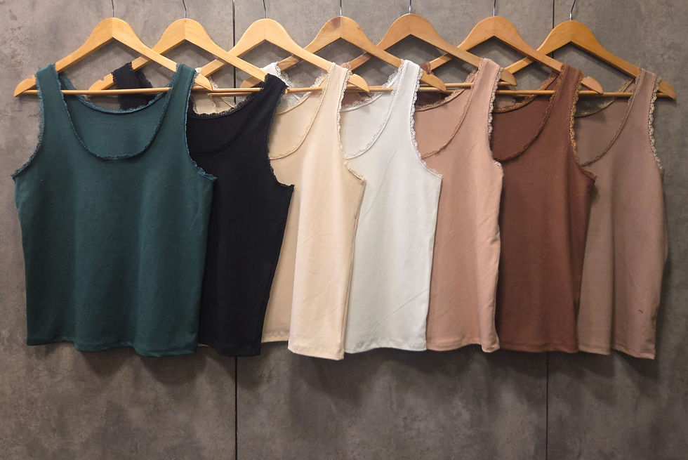 Miniatura: 🍋 Musculosa basica con puntilla calidad premium