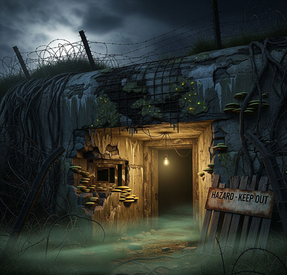 Depiction of the munitions bunker where the Mothman was first spotted.