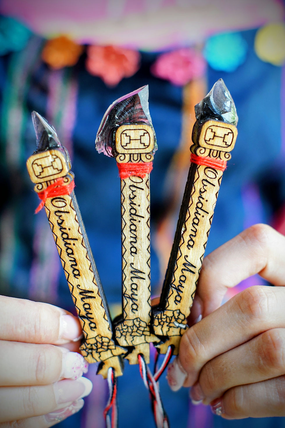 Miniatura: Mini Daga / Amuleto de Obsidiana Maya