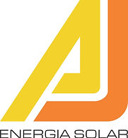 Logotipo da AJ Energia Solar, braço da AJ Engenharia para fornecimento e instalação de sistemas de energia solar.