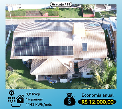 Instalação de energia solar cliente Aracaju