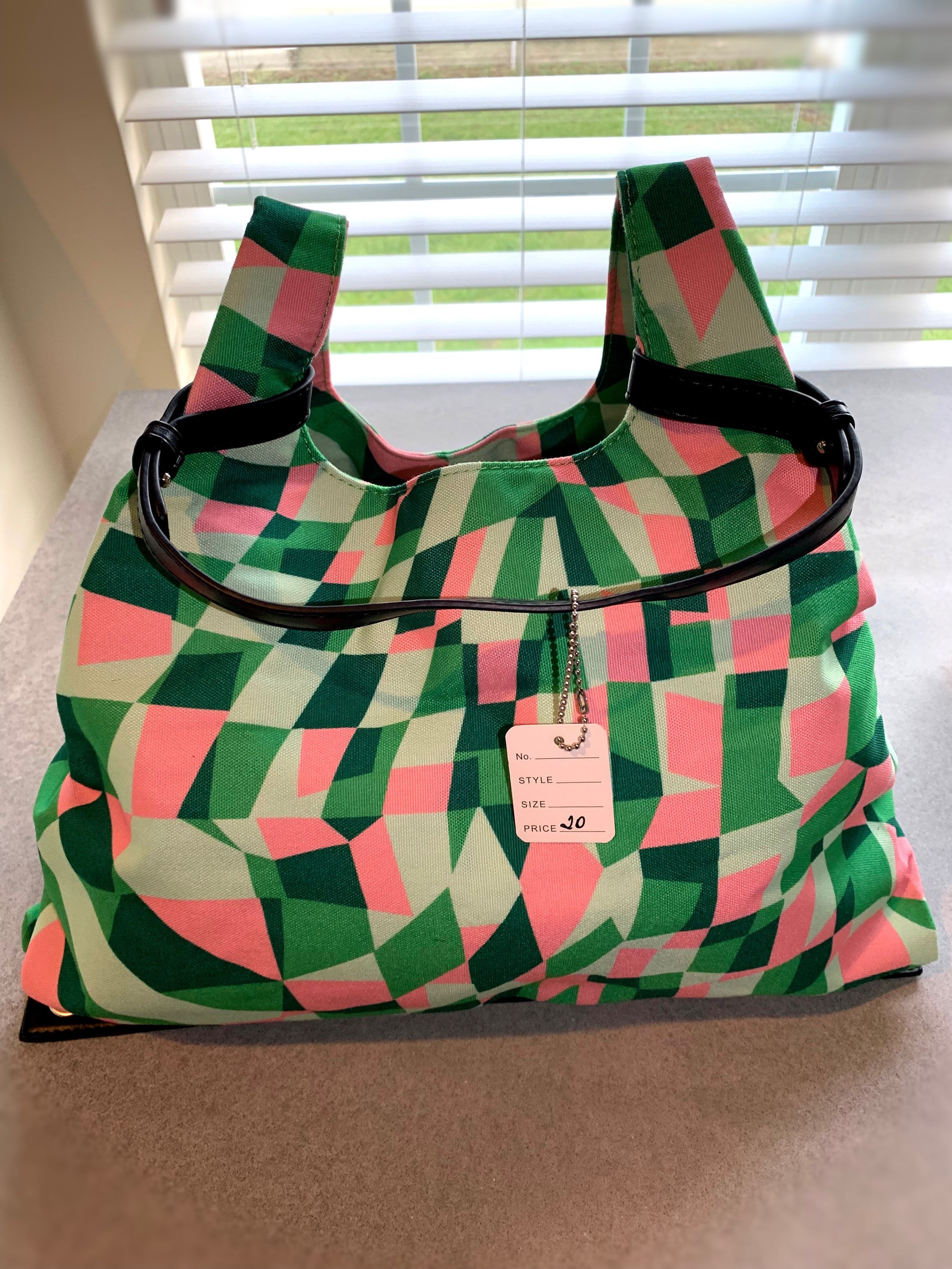PINK/GREEN TOTE BAG