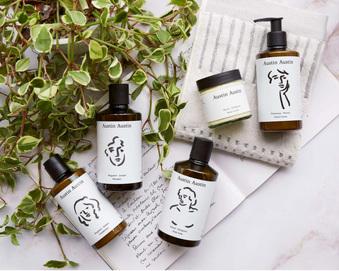 Natural lifestyle brand products photographed with plants and soft light, atmospheric branding photography