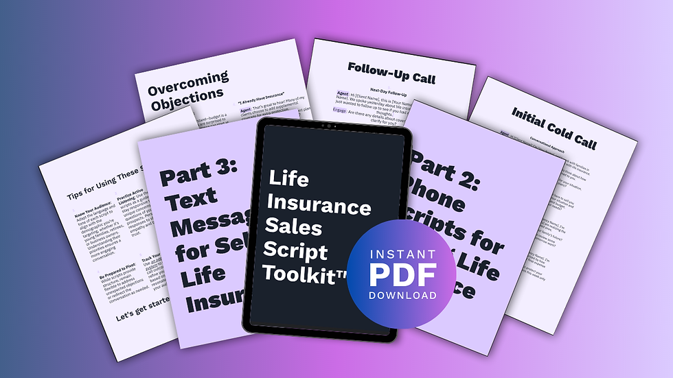 Life Insurance Sales Script Toolkit | Life Agent Advice