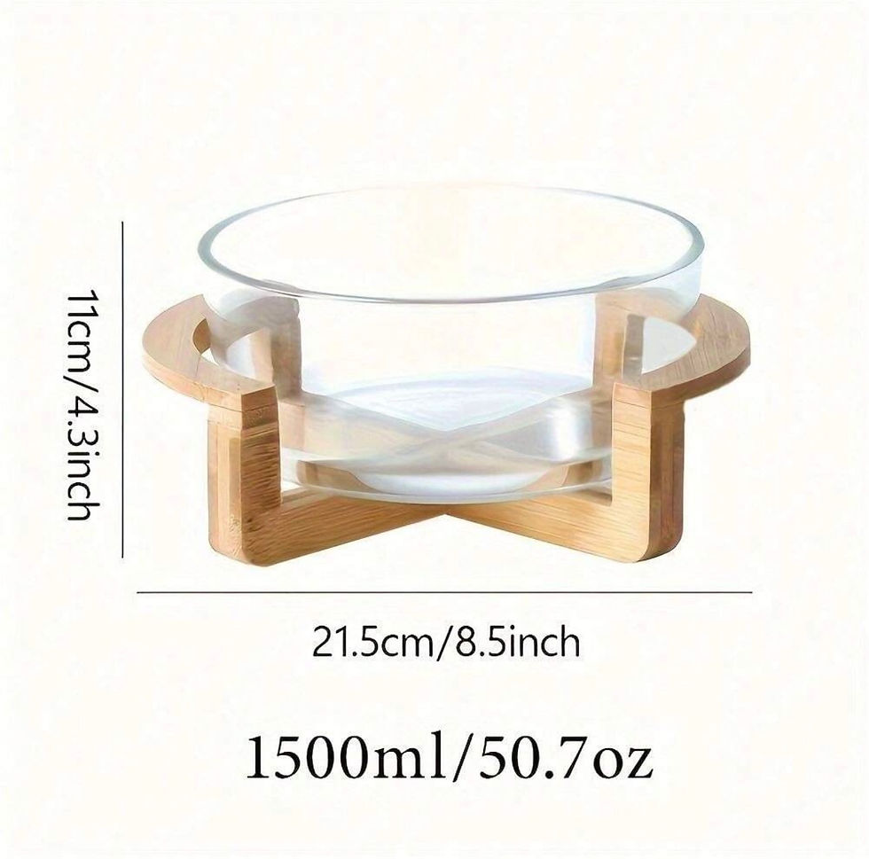 Thumbnail: Glass Bowl with Bamboo Base