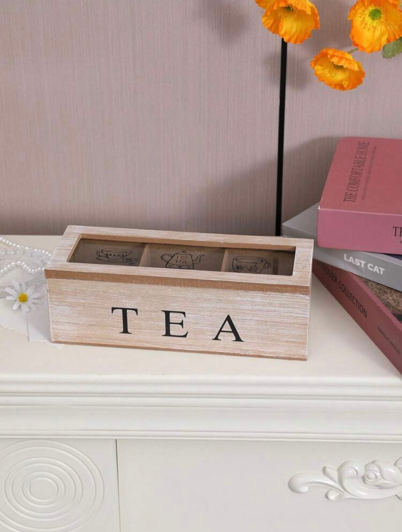 Wooden Tea Bags Storage Box