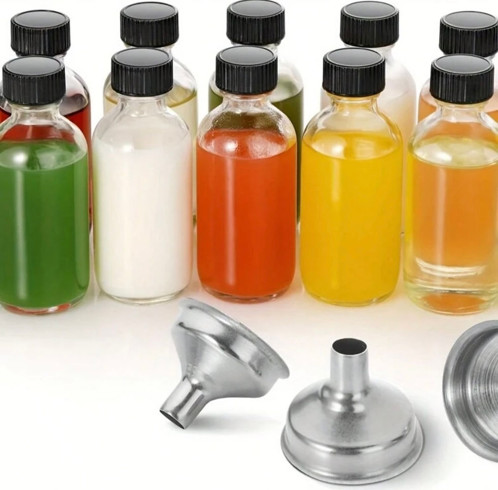 Thumbnail: 4 Pack Small Clear Glass Bottles with Funnel | 30ml