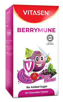 VITASEN Berrymune Chewable Tablet (Berry Flavour) - 30's Box (Right)(H) v3.png