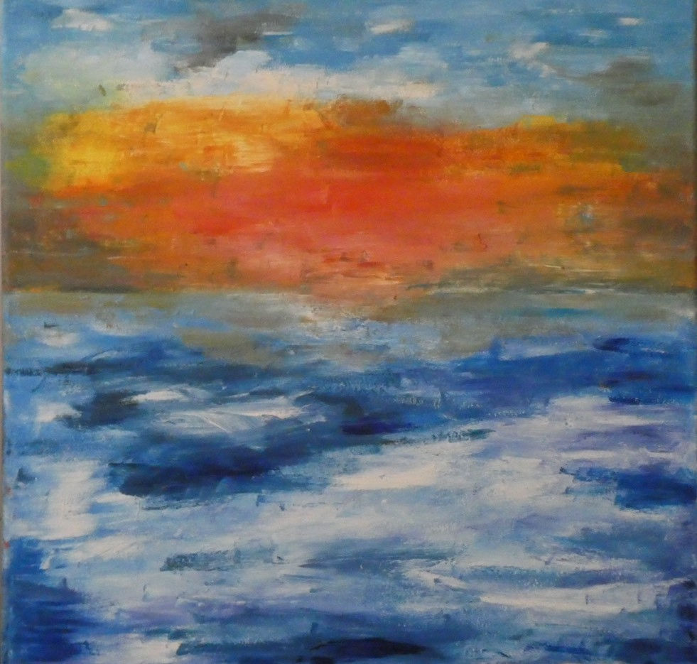 夕陽西下海面上