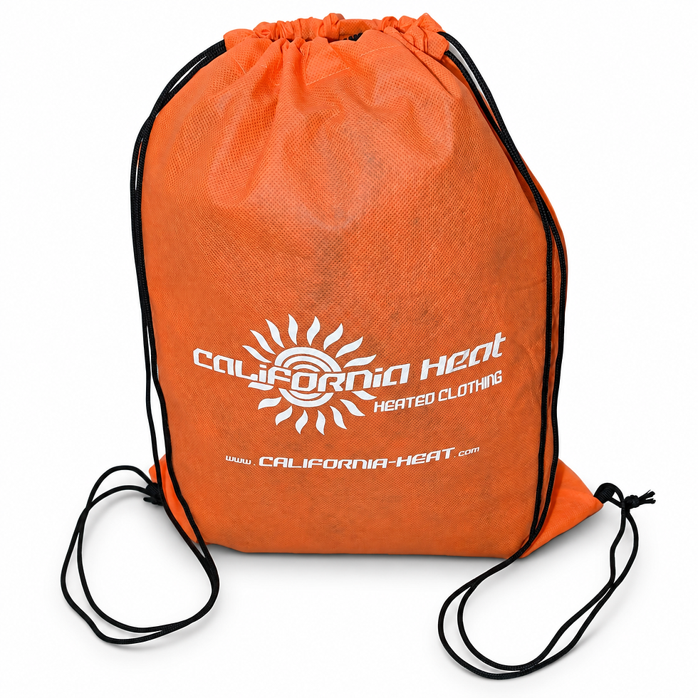 California Heat orange drawstring storage bag for clothing
