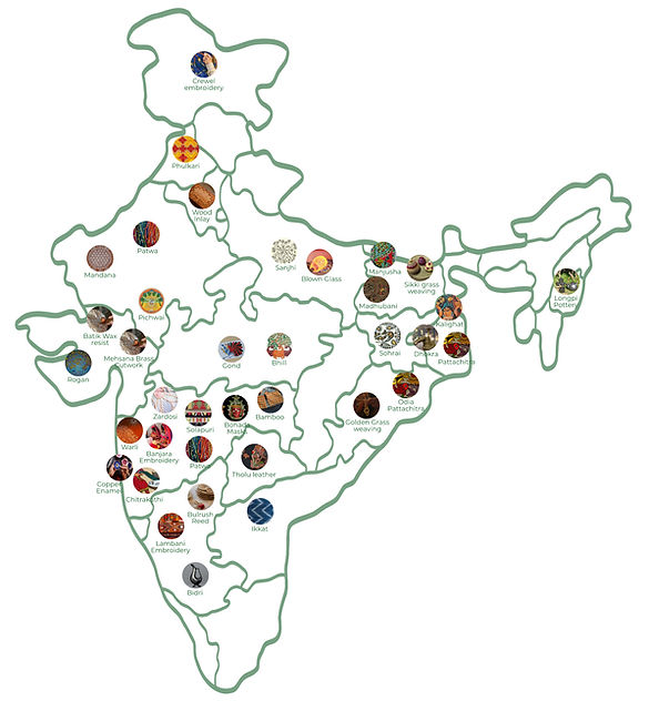 India map of traditional art forms