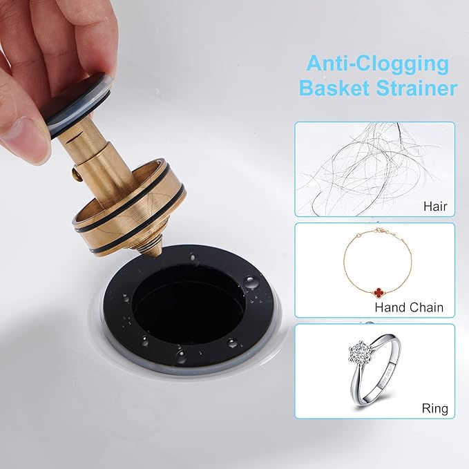 Thumbnail: Basin Sink Pop up drain - Matte Black