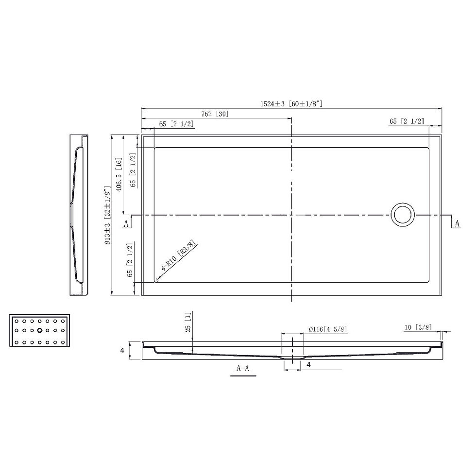 Thumbnail: Shower base - 6032 - L/R Single threshold