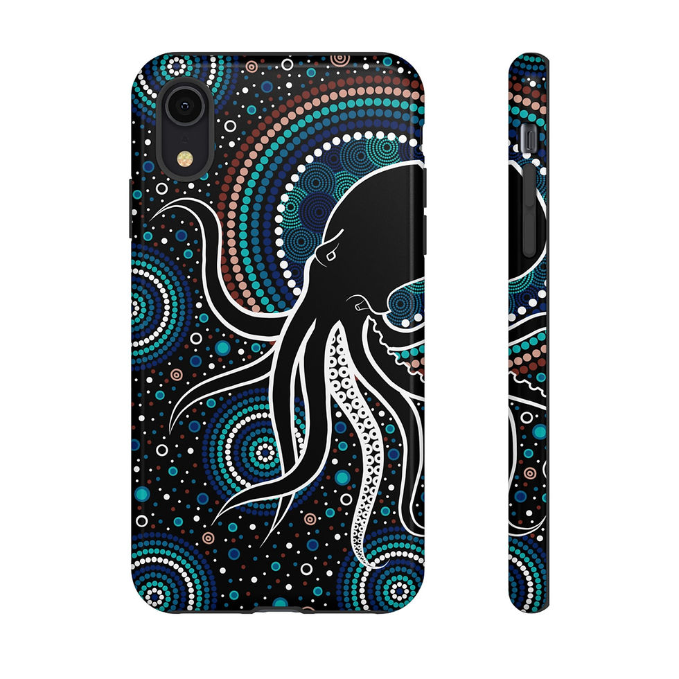 Thumbnail: Blue Depths Aboriginal art phone case octopus design