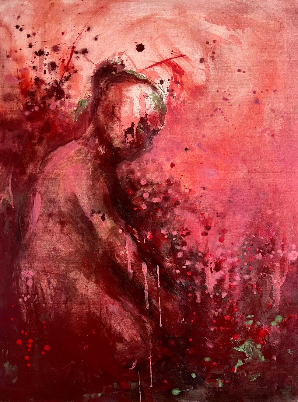 Varjo minussa Pigmentti kankaalla 80 x60, 2024