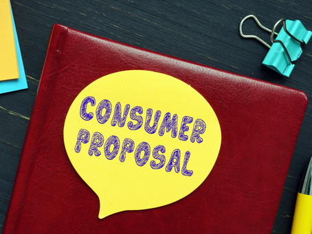 Consumer proposal written in handwriting.