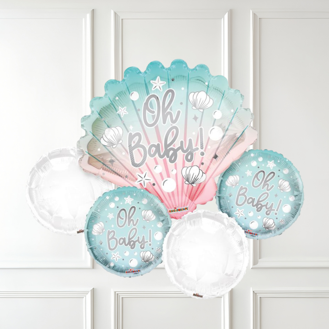 'OH BABY' Blue Bouquet 5 Balloons