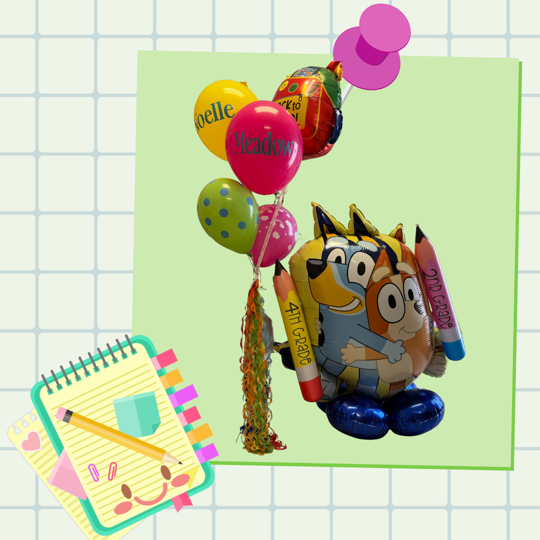 BLUEY & BINGO  Back to School Personalized Balloons