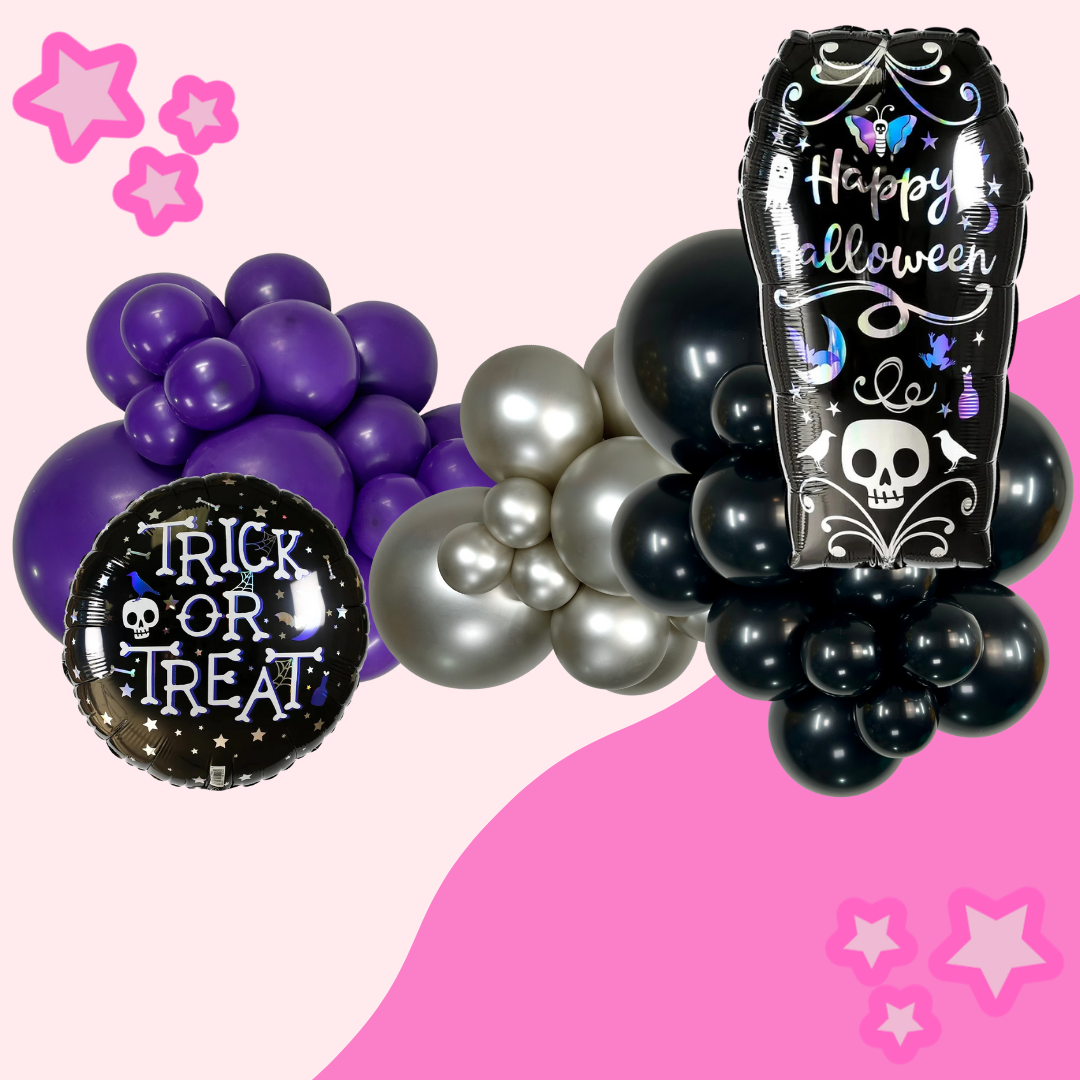 Holographic Trick or Treat Halloween Grab and Go Balloon Garland