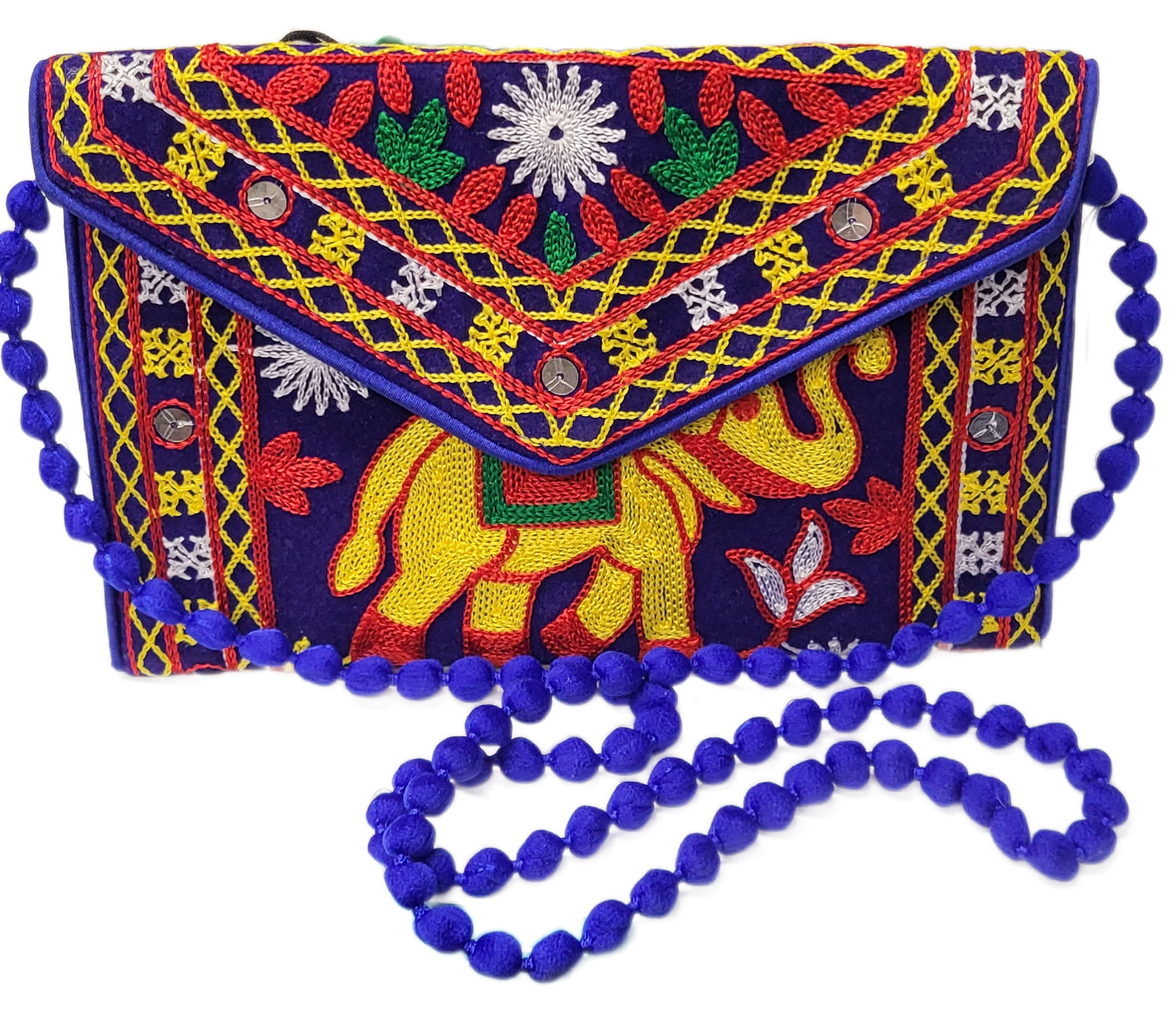 Embroidered cross body bag