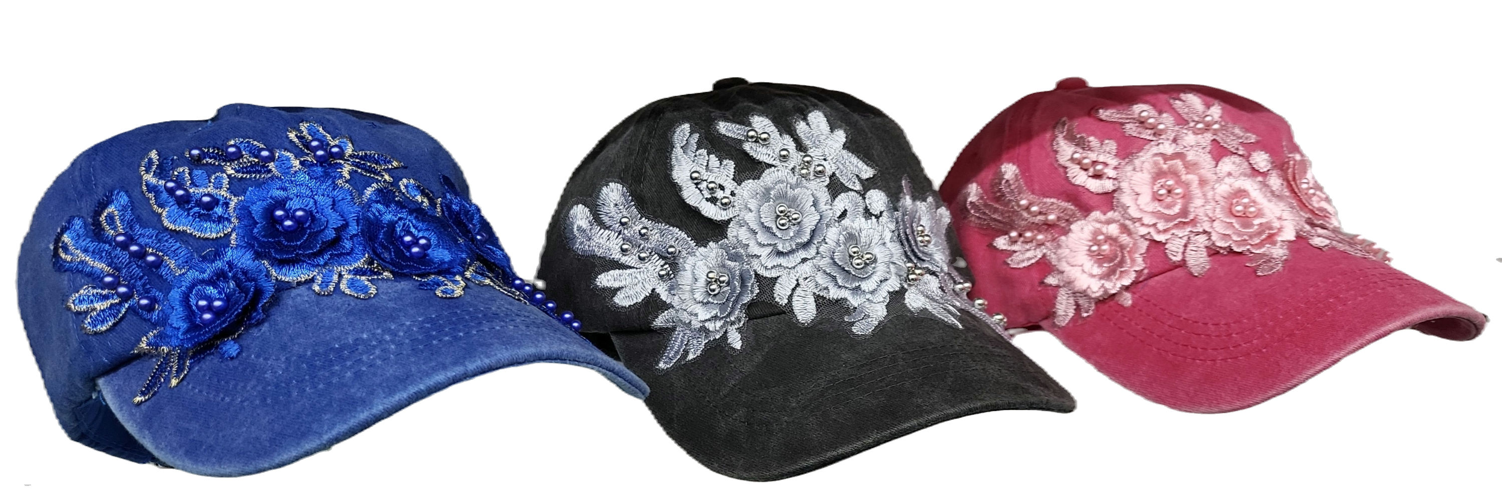 Denim Flower Cap- Style 2