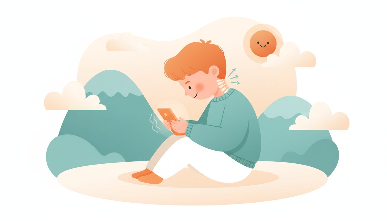 Child with forward head posture looking at device