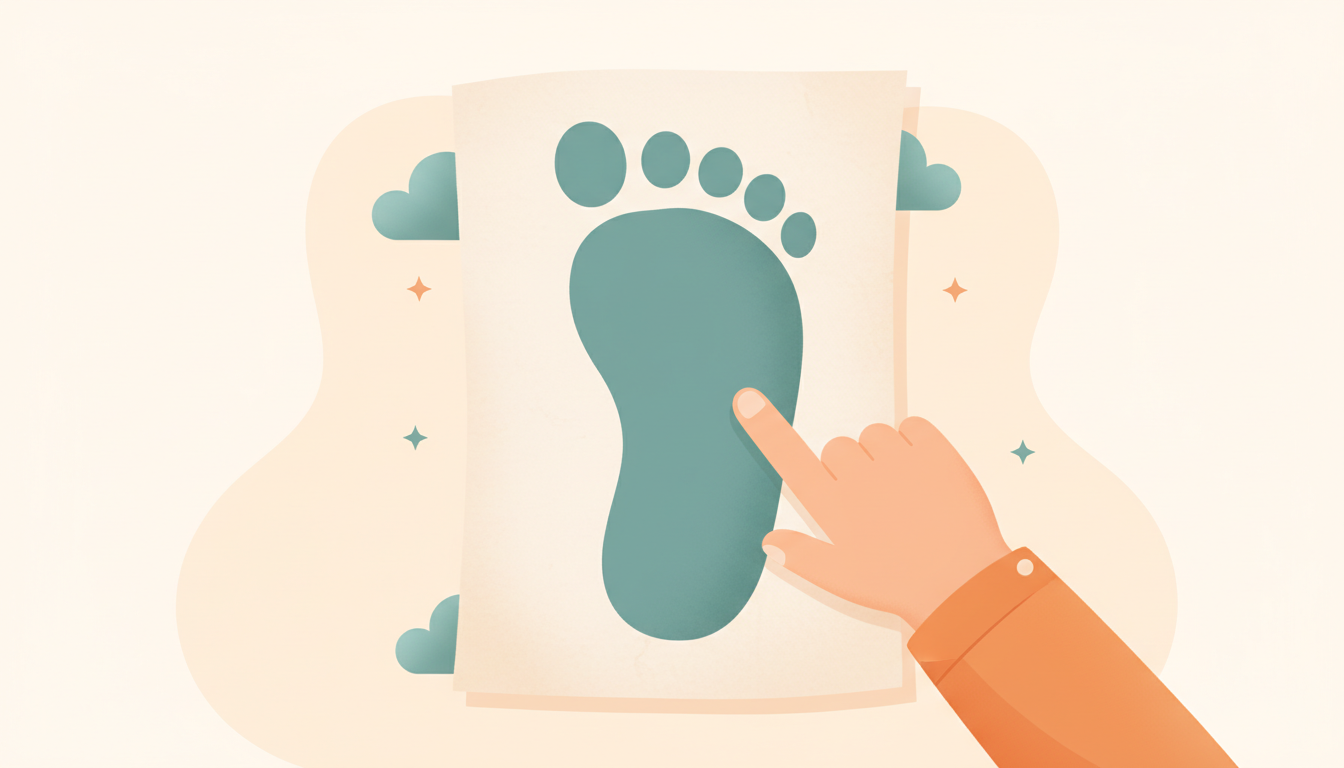 Wet footprint test showing flat arch pattern on paper