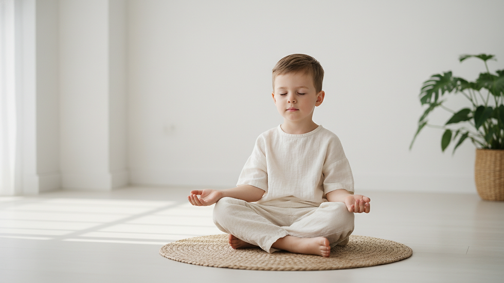 Child doing calm breathing exercise