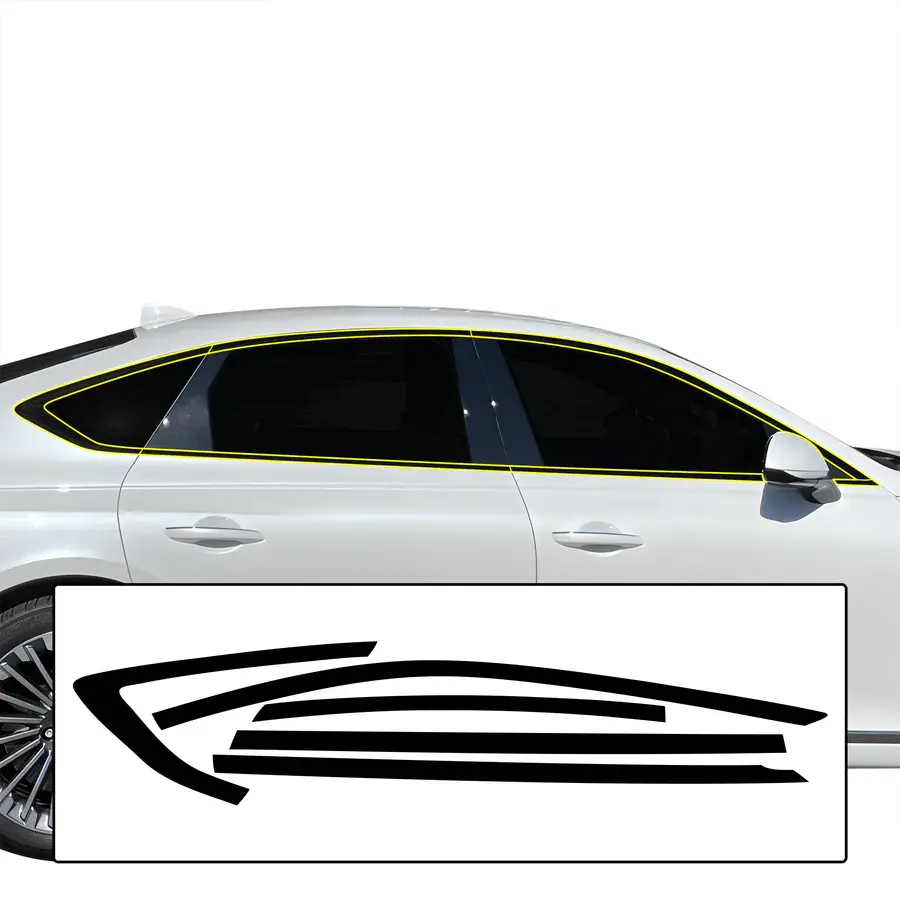 2021+ Genesis G80 Precut Window Trims Blackout Overlay Vinyl DIY Kit