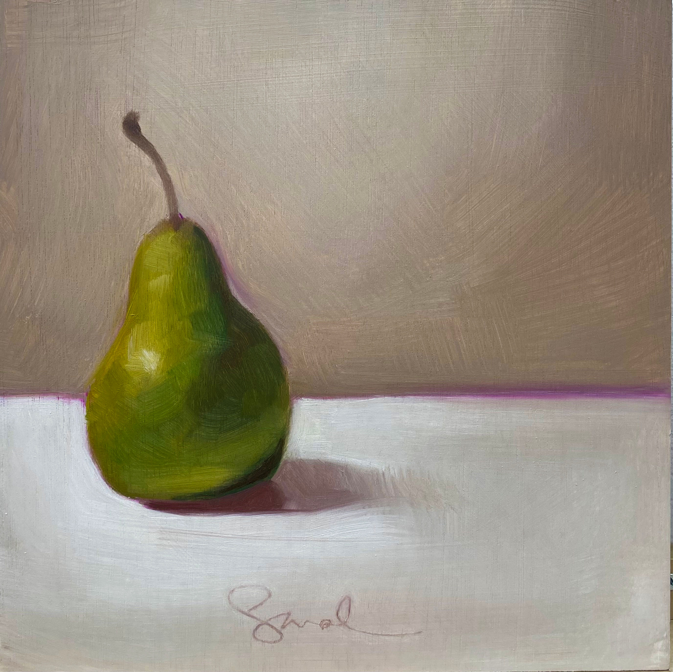 Quietly Here Being A Pear (original painting) 10"x10"