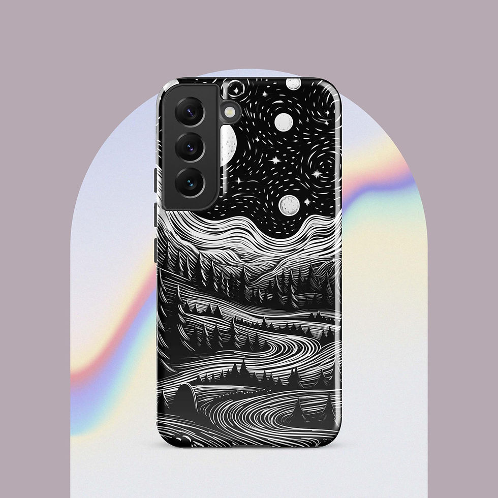 Thumbnail: Starry Night in Black and White Tough Phone Case for Samsung®