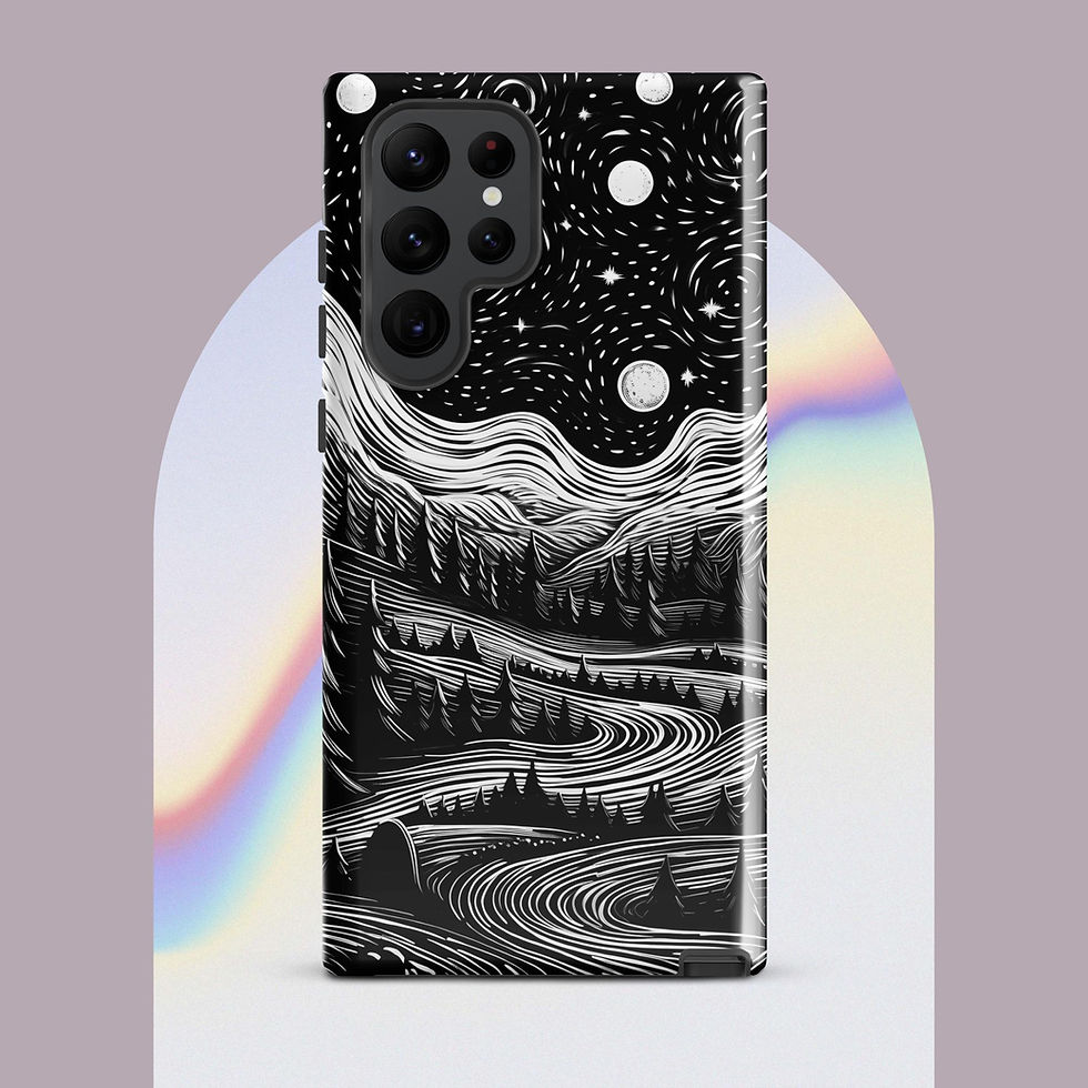 Thumbnail: Starry Night in Black and White Tough Phone Case for Samsung®