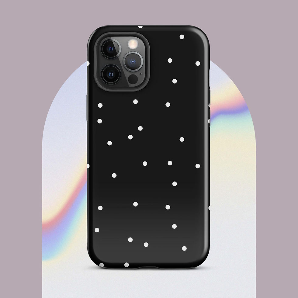 Thumbnail: Polka Black Tough Phone Case for iPhone®