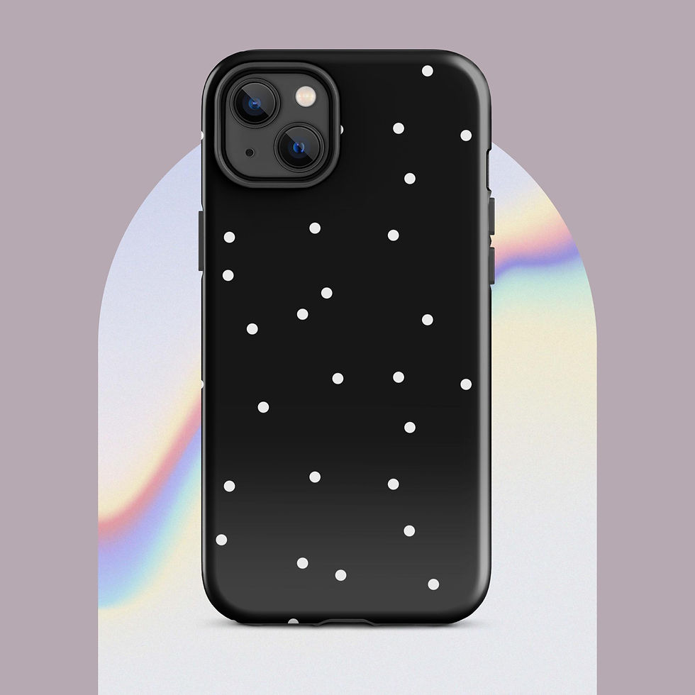 Thumbnail: Polka Black Tough Phone Case for iPhone®