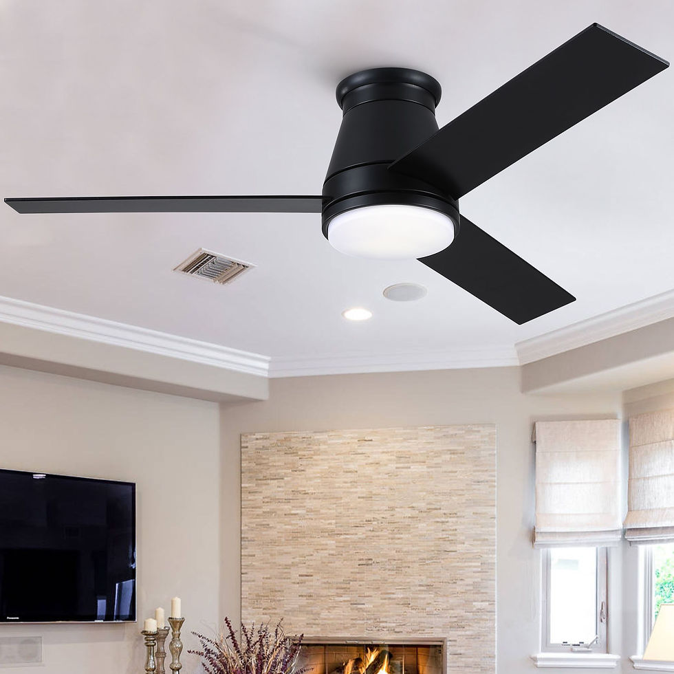 Amici 48 in. Indoor Black Low Profile Standard Ceiling Fan with Integrated LED L