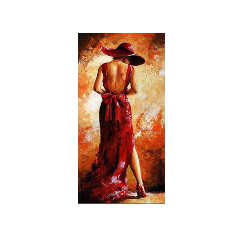 100% Hand Painted Abstract Oil Painting Wall Art Modern Women Picture Canvas Hom
