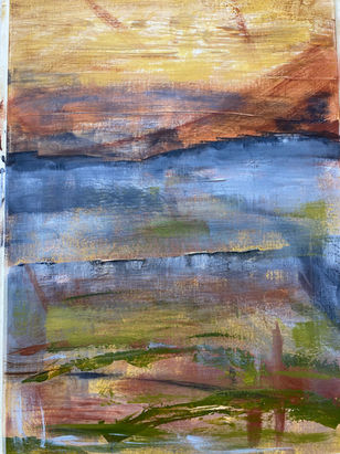 A mixed media Hampshire landscape painting