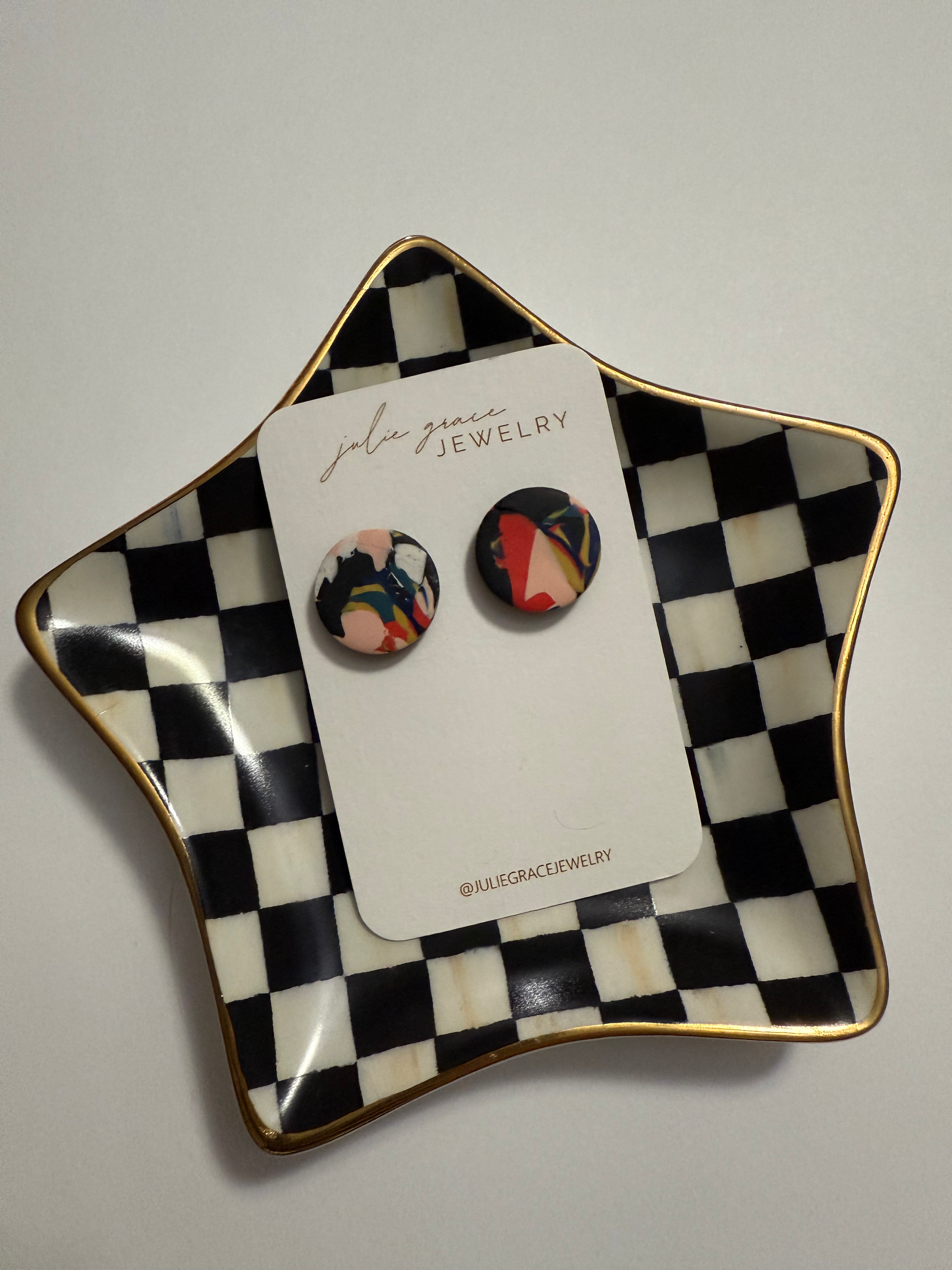 Marbled Statement Studs 