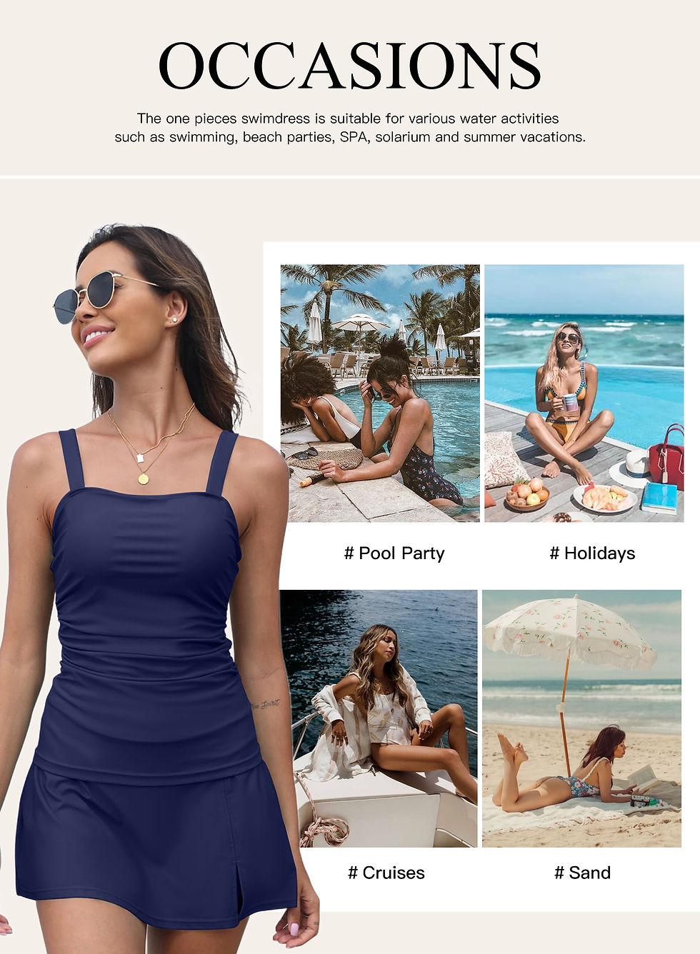 Thumbnail: Tankini Swimsuits for Women Tankini Bathing Suit 2 Piece Tummy Control Ruched Ta