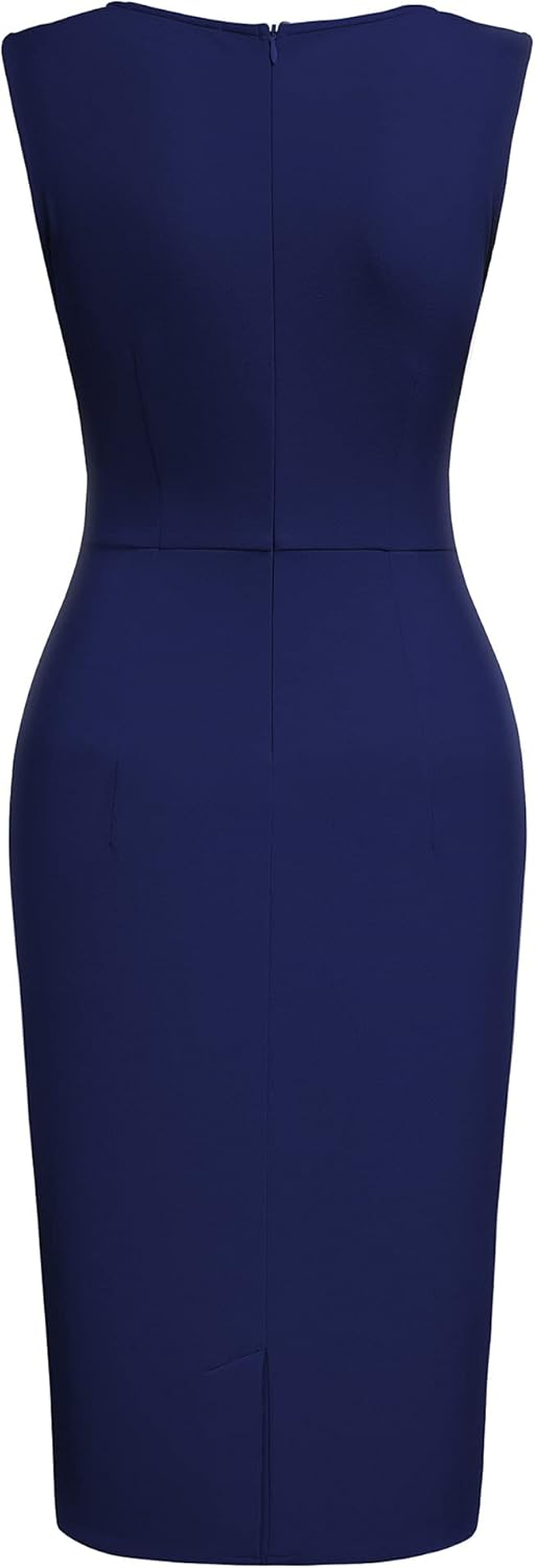 Thumbnail: Women'S Retro Ruffle Sleeveless Cocktail Party Pencil Dress